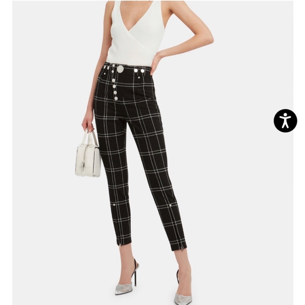 Alexander Wang High Rise Snap Wool Slim Pants